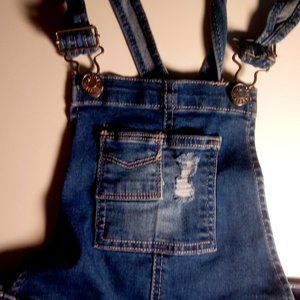 Girls' Denim Overall Shorts